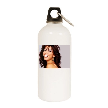 Eva Longoria White Water Bottle With Carabiner