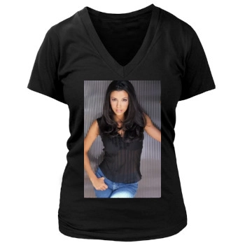 Eva Longoria Women's Deep V-Neck TShirt