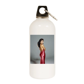 Eva Longoria White Water Bottle With Carabiner