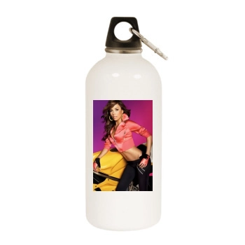 Eva Longoria White Water Bottle With Carabiner