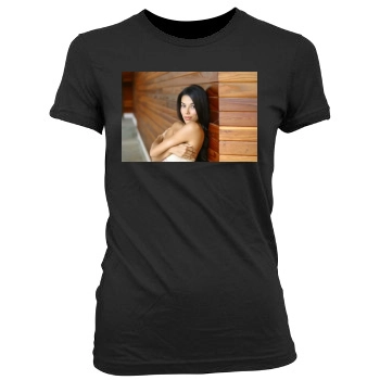 Eva Longoria Women's Junior Cut Crewneck T-Shirt