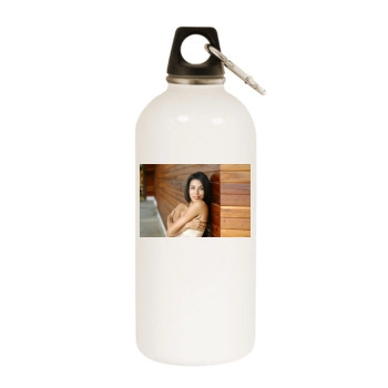 Eva Longoria White Water Bottle With Carabiner
