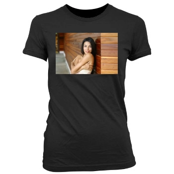 Eva Longoria Women's Junior Cut Crewneck T-Shirt