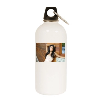 Eva Longoria White Water Bottle With Carabiner