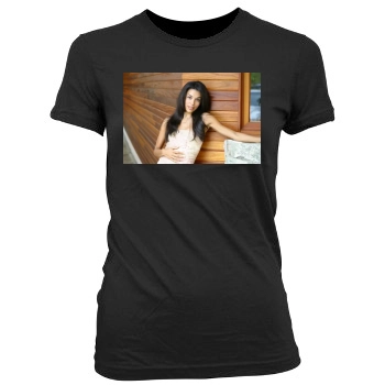 Eva Longoria Women's Junior Cut Crewneck T-Shirt