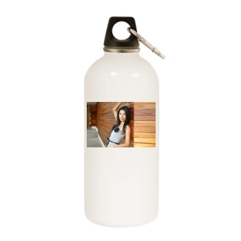 Eva Longoria White Water Bottle With Carabiner