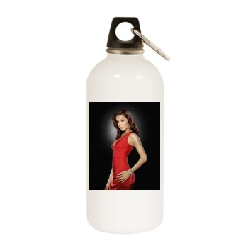 Eva Longoria White Water Bottle With Carabiner