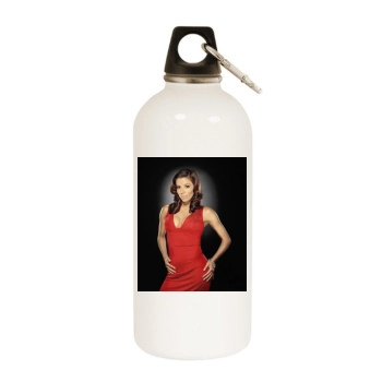 Eva Longoria White Water Bottle With Carabiner