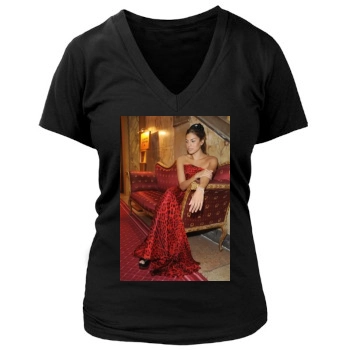 Eva Mendes Women's Deep V-Neck TShirt