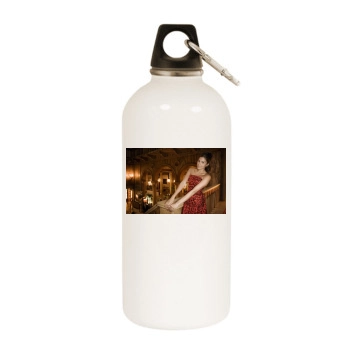 Eva Mendes White Water Bottle With Carabiner