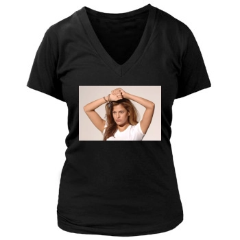 Eva Mendes Women's Deep V-Neck TShirt