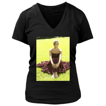 Eva Mendes Women's Deep V-Neck TShirt