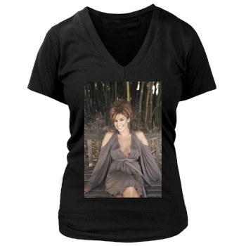 Eva Mendes Women's Deep V-Neck TShirt