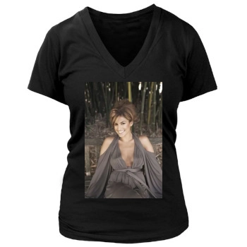 Eva Mendes Women's Deep V-Neck TShirt