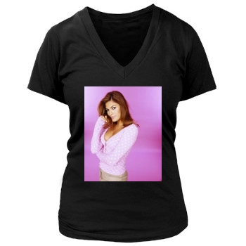 Eva Mendes Women's Deep V-Neck TShirt