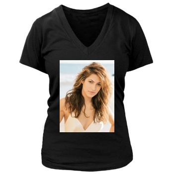 Eva Mendes Women's Deep V-Neck TShirt