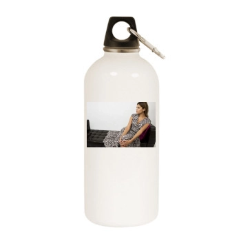 Eva Mendes White Water Bottle With Carabiner