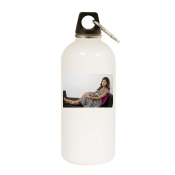 Eva Mendes White Water Bottle With Carabiner