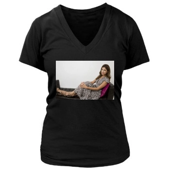 Eva Mendes Women's Deep V-Neck TShirt