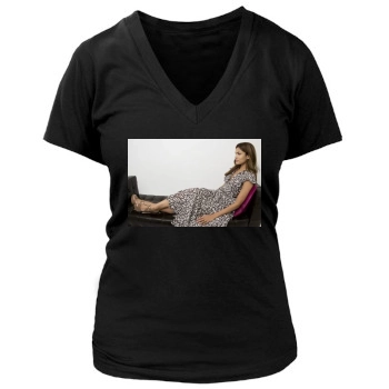 Eva Mendes Women's Deep V-Neck TShirt