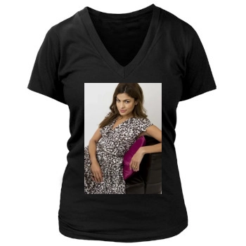 Eva Mendes Women's Deep V-Neck TShirt