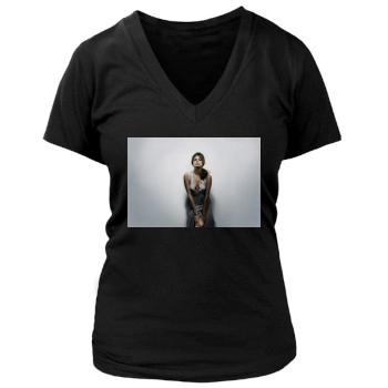 Eva Mendes Women's Deep V-Neck TShirt