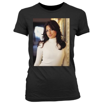 Eva Mendes Women's Junior Cut Crewneck T-Shirt