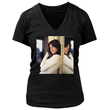 Eva Mendes Women's Deep V-Neck TShirt