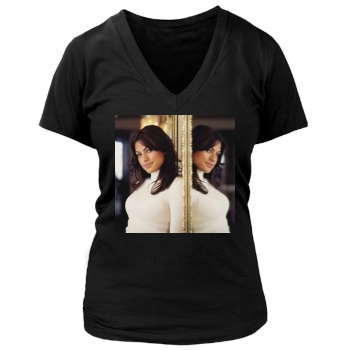 Eva Mendes Women's Deep V-Neck TShirt