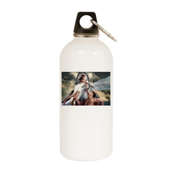 Eva Mendes White Water Bottle With Carabiner