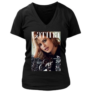 Eva Mendes Women's Deep V-Neck TShirt