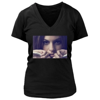 Eva Mendes Women's Deep V-Neck TShirt