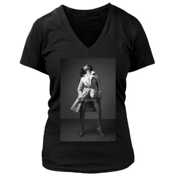 Eva Mendes Women's Deep V-Neck TShirt