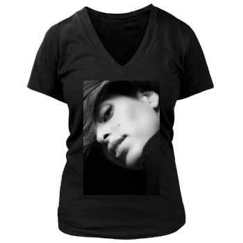 Eva Mendes Women's Deep V-Neck TShirt