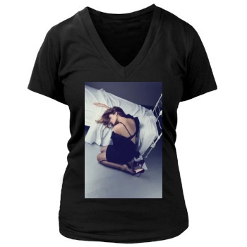 Eva Mendes Women's Deep V-Neck TShirt