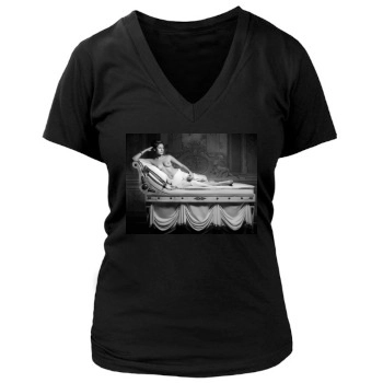 Eva Mendes Women's Deep V-Neck TShirt