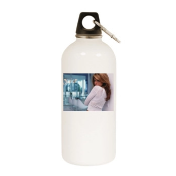 Eva Mendes White Water Bottle With Carabiner