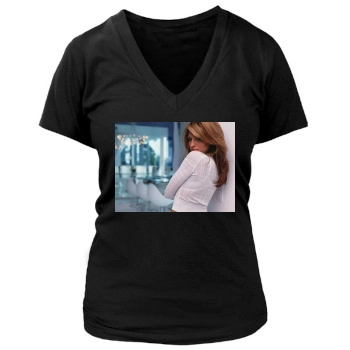 Eva Mendes Women's Deep V-Neck TShirt