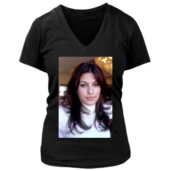 Eva Mendes Women's Deep V-Neck TShirt