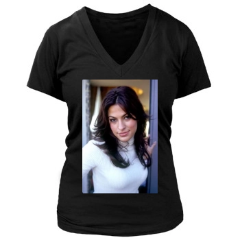 Eva Mendes Women's Deep V-Neck TShirt