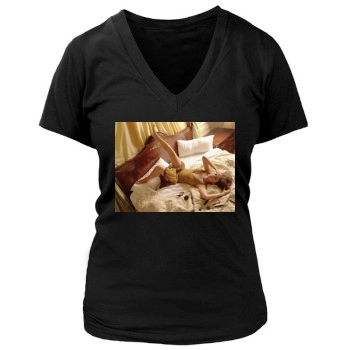 Eva Mendes Women's Deep V-Neck TShirt