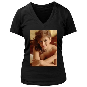 Eva Mendes Women's Deep V-Neck TShirt