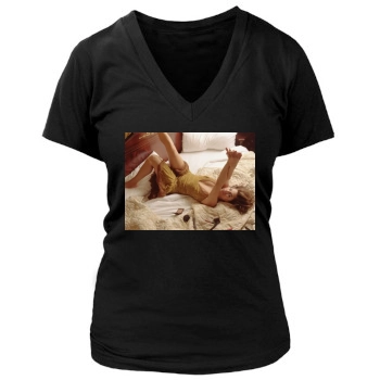 Eva Mendes Women's Deep V-Neck TShirt