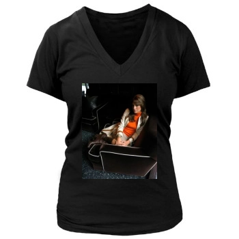 Eva Mendes Women's Deep V-Neck TShirt