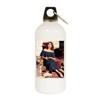 Eva Mendes White Water Bottle With Carabiner