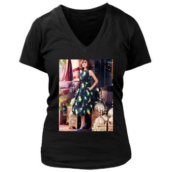 Eva Mendes Women's Deep V-Neck TShirt