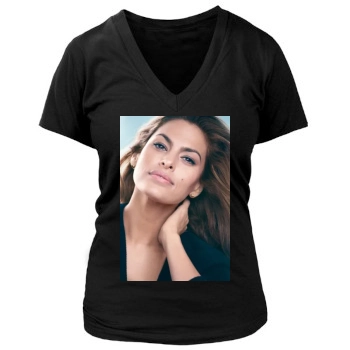 Eva Mendes Women's Deep V-Neck TShirt