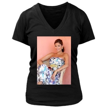 Eva Mendes Women's Deep V-Neck TShirt