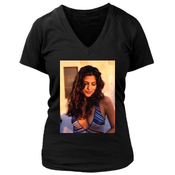 Eva Mendes Women's Deep V-Neck TShirt