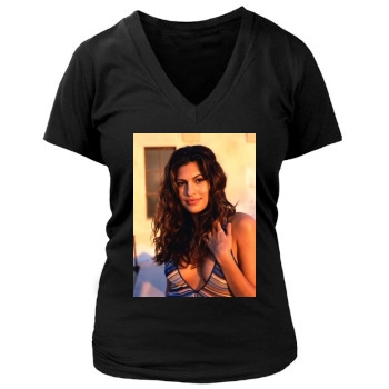 Eva Mendes Women's Deep V-Neck TShirt